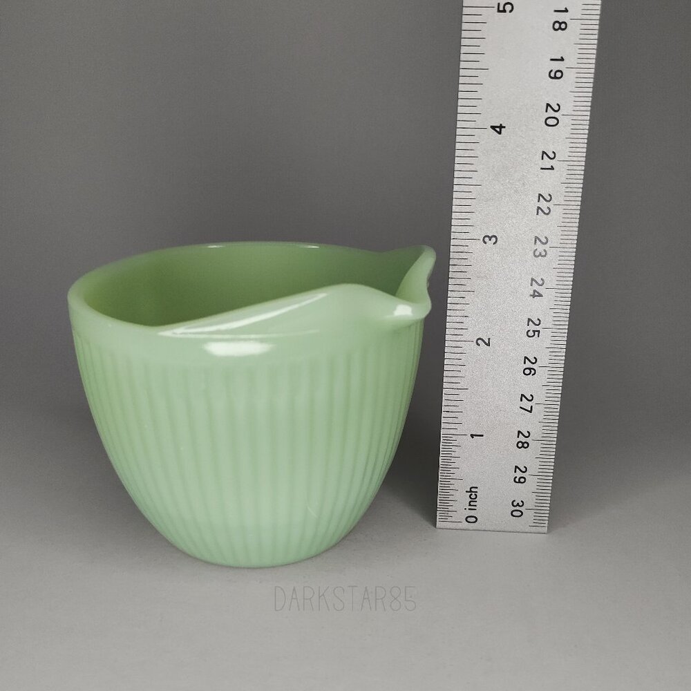 Fire King Green Ribbed Creamer - Picture 7 of 8